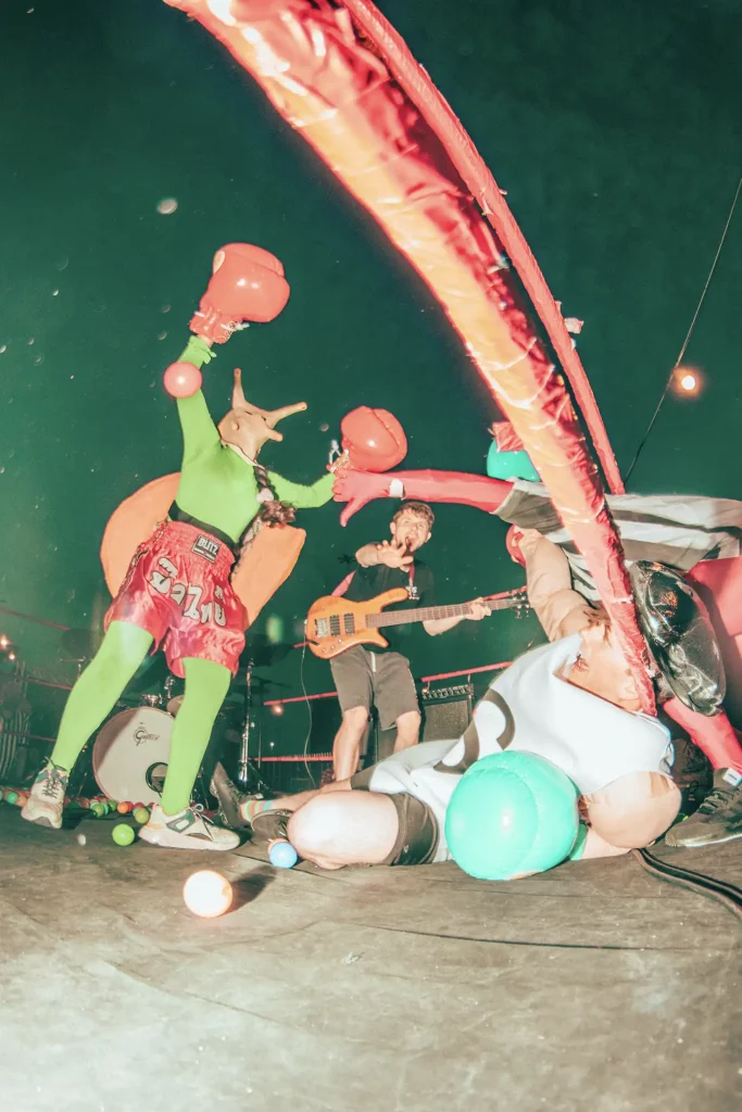 Snailmania Salt the Snail gig in a wrestling ring
